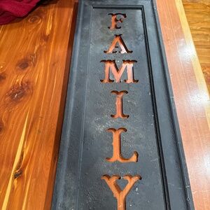Rustic primitive FAMILY sign